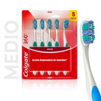 Cepillo de Dientes Colgate 360° Luminous White Medio 5un