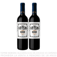 Twopack Vino Tinto Malbec San Telmo Botella 750ml