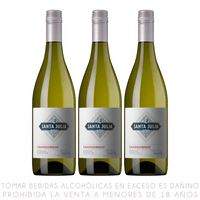Tripack Vino Blanco Chardonnay Santa Julia Botella 750ml