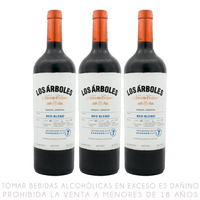 Tripack Vino Tinto Red Blend Los Árboles Botella 750ml