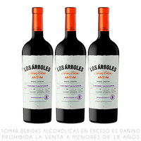 Tripack Vino Tinto Cabernet Sauvignon Los Árboles Botella 750ml