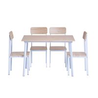 Juego de Comedor M+Design 4 Sillas Belk 110x70x76cm Natural Blanco