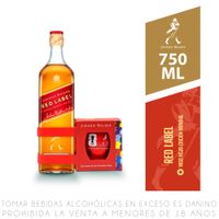 Whisky Johnnie Walker Red Label Botella 750ml + Vaso FIFA
