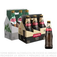 Sixpack Cusqueña Negra 310ml + Sixpack Cusqueña Trigo Cero 310ml