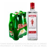 Gin Beefeater London Dry 700ml + Sixpack Pilsen Callao 305ml