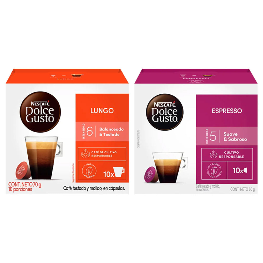 Pack Dolce Gusto: Espresso 10un + Lungo 10un