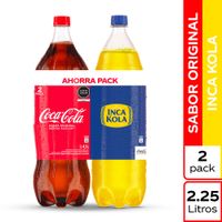 Ahorrapack Gaseosas 2.25L: Coca Cola + Inca Kola
