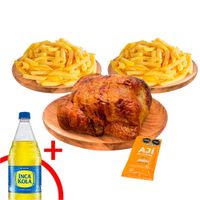 Pollo Rostizado + Papas Fritas 2un + Gaseosa Inca Kola Sin Azúcar 1.5L