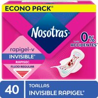 Toallas Higiénicas Nosotras Invisible Rapigel 40un