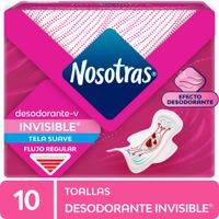 Toallas Higiénicas Nosotras Invisible Desodorante 10un