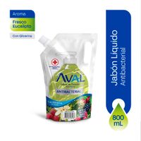 Jabón Líquido Antibacterial Aval Fresco Eucalipto 800ml