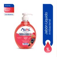 Jabón Líquido Antibacterial Aval Frutos Rojos 1L