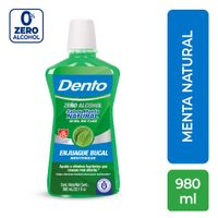 Enjuague Bucal Dento Zero Alcohol Menta Natural 980ml
