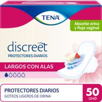 Protectores Diarios para Incontinencia Tena Discreet Largos con Alas 50un