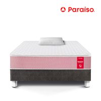 Cama Paraíso Medallón Ergonómico Acero 1 Plaza + 1 Almohada + Protector