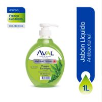 Jabón Líquido Antibacterial Aval Fresco Eucalipto 1L
