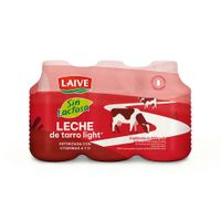 Sixpack Leche Light Laive Sin Lactosa Botella 390g