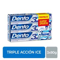 Tripack Pasta de Dientes Dento Triple Acción Ice 80g
