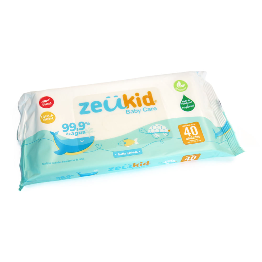 Toallitas Húmedas Zeukid Agua Pura 40un