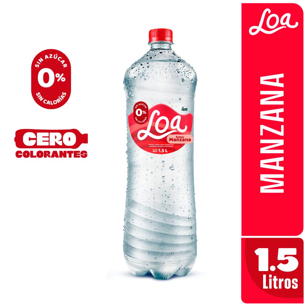 Bebida Gasificada Loa Sabor Manzana Botella 1.5L