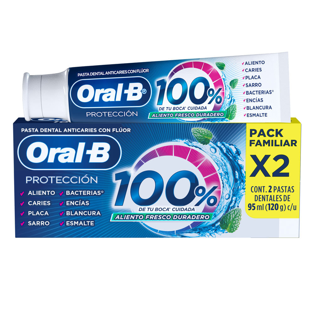 Twopack Pasta Dental Oral-B 100% de tu Boca Cuidada 95ml