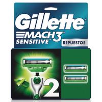 Repuesto Máquina de Afeitar Gillette Mach3 Sensitive 2un