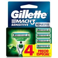 Repuesto Máquina de Afeitar Gillette Mach3 Sensitive 4un
