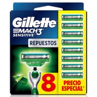 Repuesto Máquina de Afeitar Gillette Mach3 Sensitive 8un