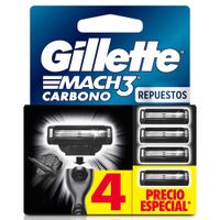 Repuesto Máquina de Afeitar Gillette Mach3 Carbono 4un