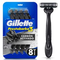 Máquina de Afeitar Desechable Gillette Prestobarba3 Carbono 8un