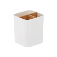 Organizador Tendance Cuadrado Plastico Blanco 3 Compartimiento