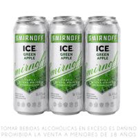 Sixpack Bebida RTD Smirnoff Ice Green Apple Lata 355ml