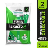 Máquina de Afeitar Desechable Schick Exacta 2 Sensible 5un