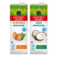 Pack Bebida Vegetal Nature's Heart Sin Azúcar 946ml: Almendra + Coco