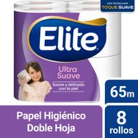 Papel Higiénico Doble Hoja Elite Ultra 8un.