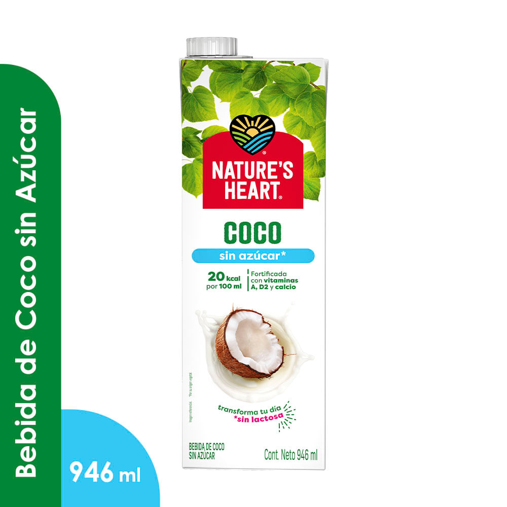 Bebida de Coco Nature's Heart Sin Azúcar Caja 946m