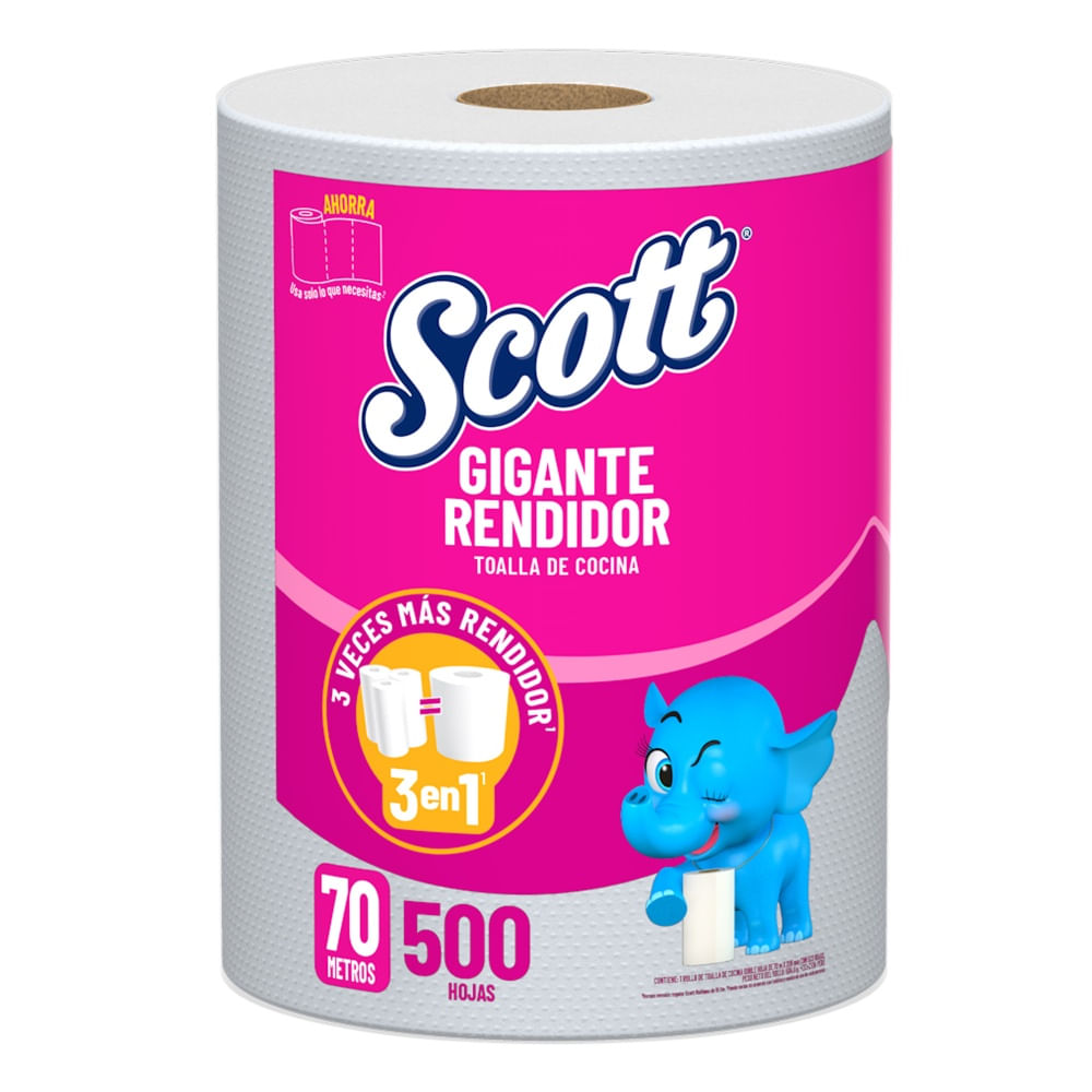 Papel Toalla Scott Gigante Rendidor 70m